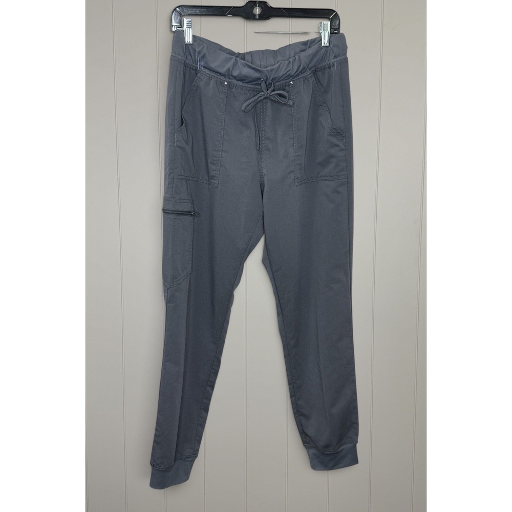 Scrubstar Pewter Gray Jogger Scrub Pants Women Medium Cargo Pockets